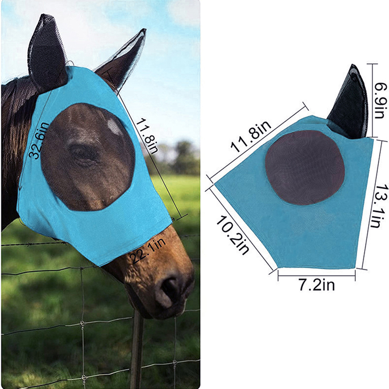 Horse Masks Anti-Fly 1Pc Worms Breathable Stretchy Knitted Mesh Anti Mosquito Ddmysmile Mask ddmysmile Riding Equestrian Equipment Smile