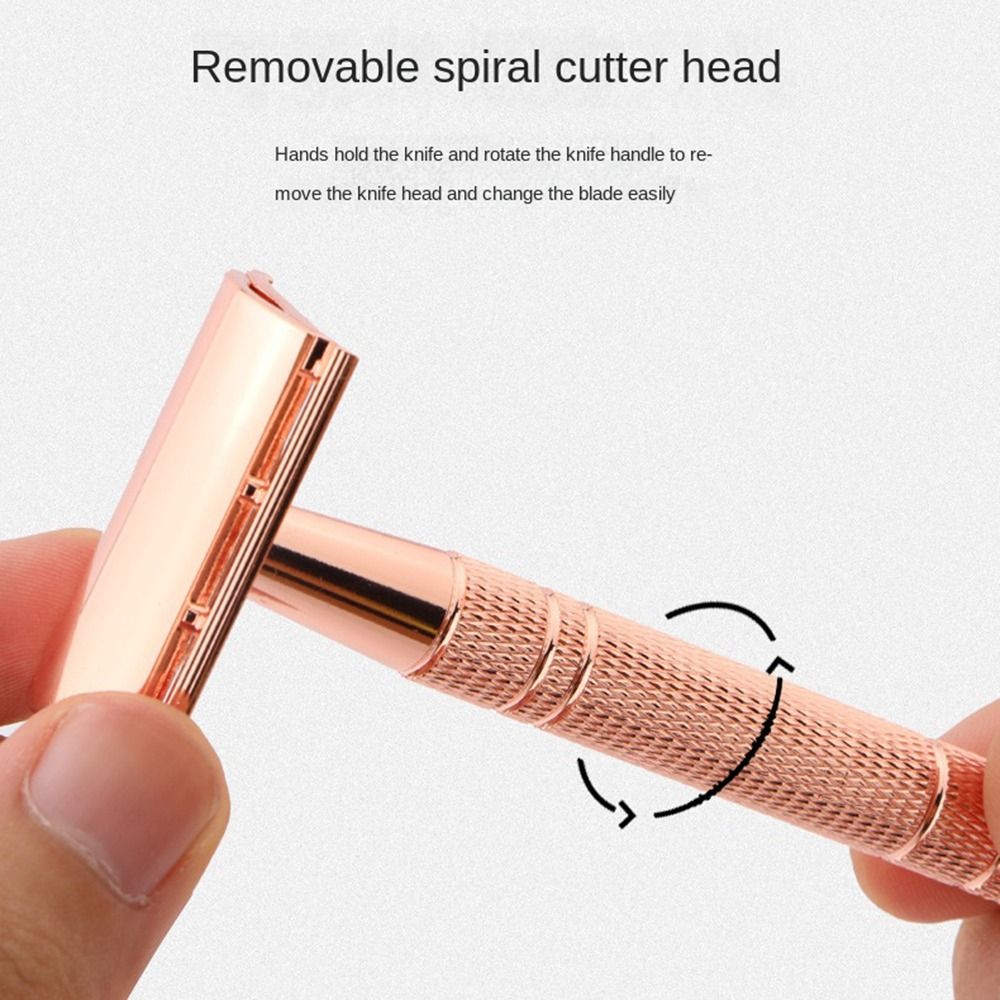 Steel Face Handle Hair Removal Tool 5 Shaving Blades Male Classic Men Shaving Manual Shaver Double Edge Razor Safety Razor