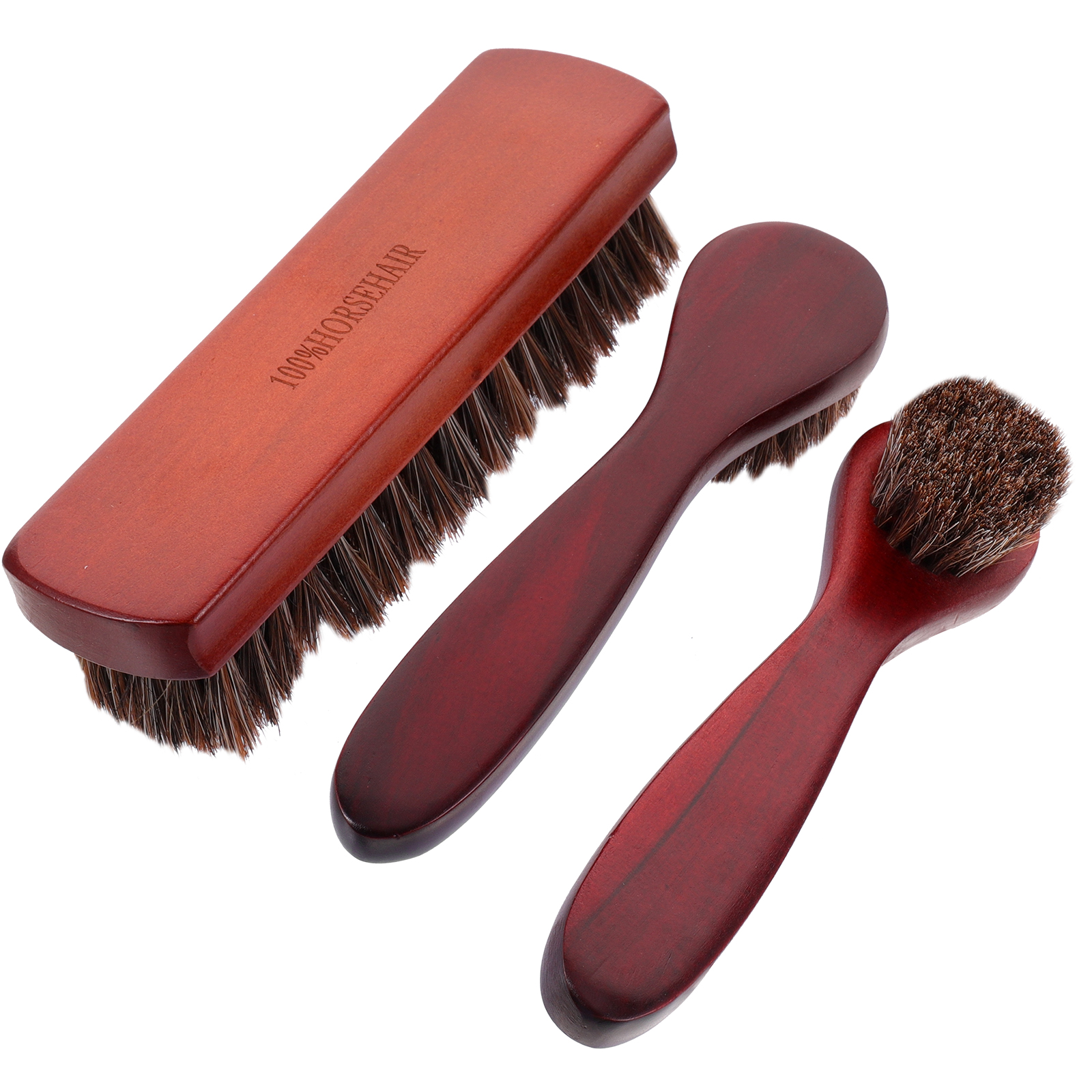 3 Pcs Clean and Polish Boot Brush Boots Shoe Kit Car Seat Horse Hair for Heavy