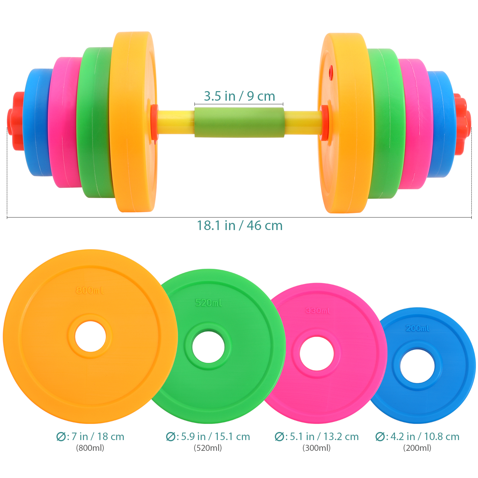 Dumbbell Plastic Toy Children Dumbbell Kids Kindergarten Arm Training Dumbbel Equipment Exercise Dumbbell Hand Weight for Kids smile