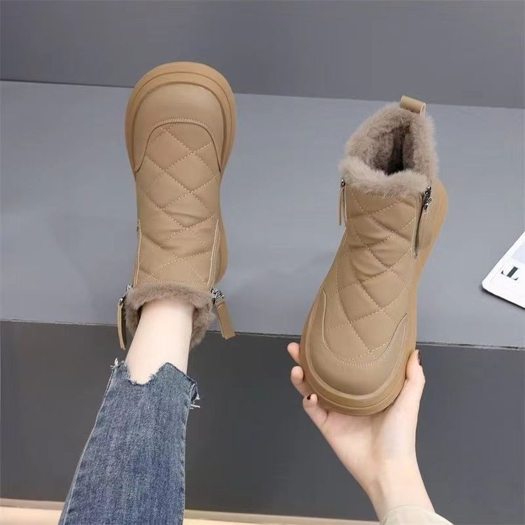 Snow boots for women in winter 2024, new style with added fleece, thickened anti slip and warm short boots