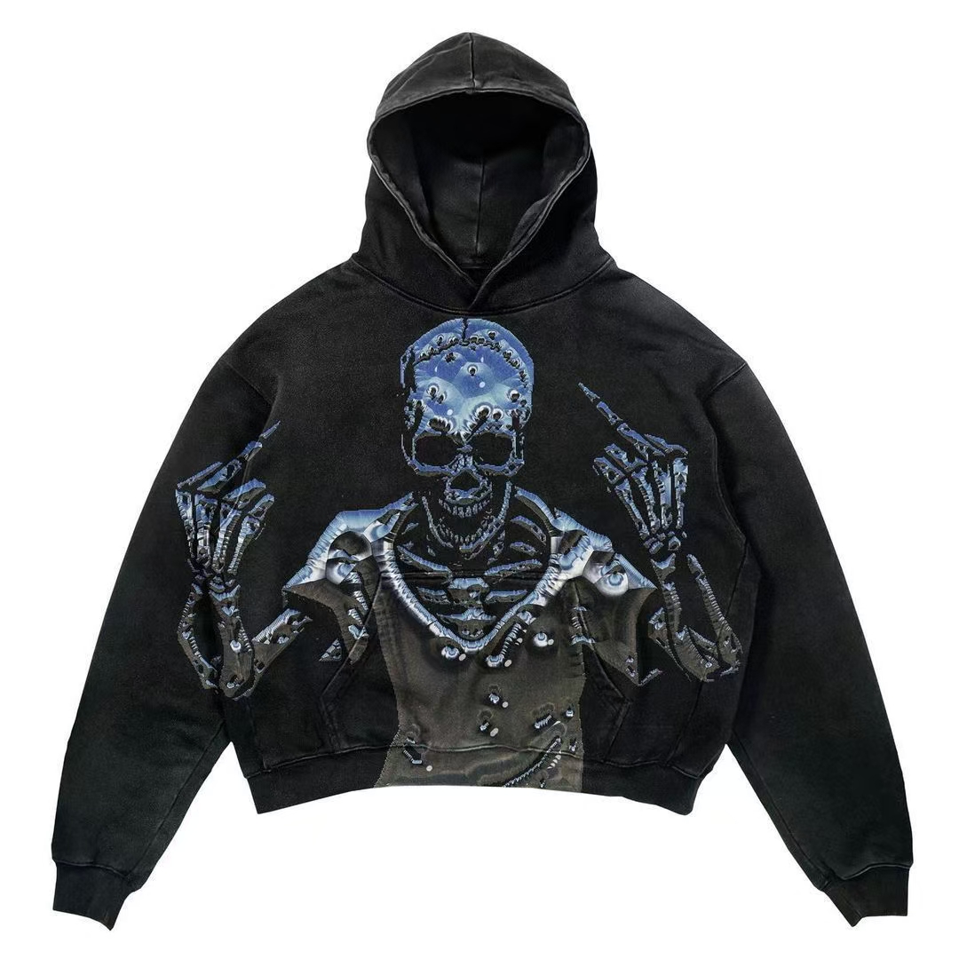New trend 3D digital printing round neck sweater hip-hop adult couple casual coat