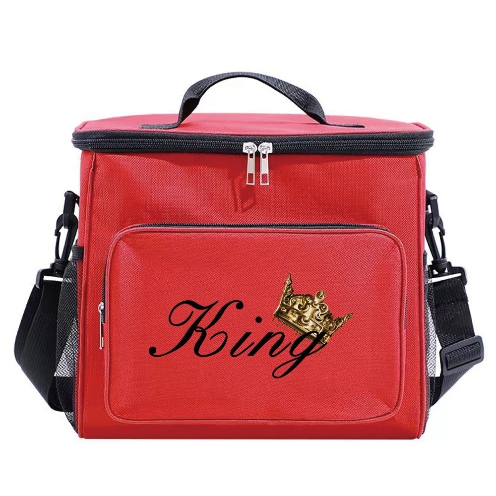 Women Bag Lunch for Thermal and Aesthetic Pink Color Food Storage Organizer Dinner Box King Series Printing 2024 smile