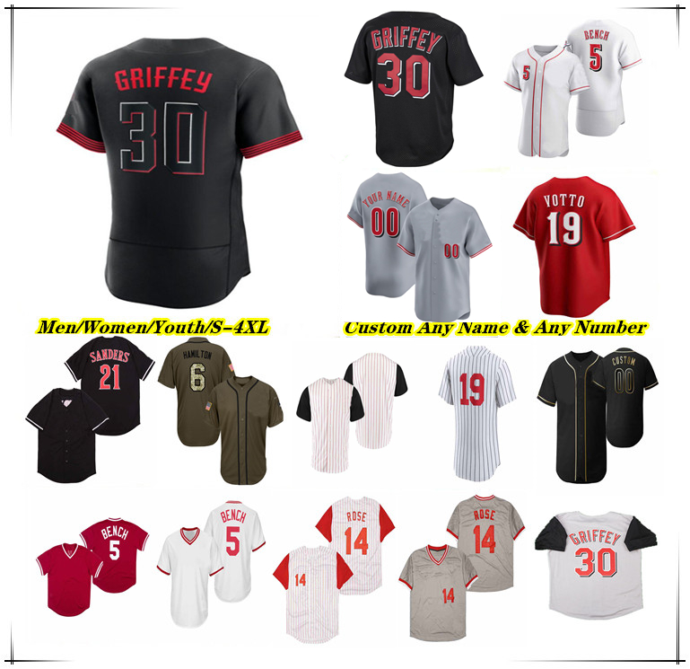 Elly De La Cruz Baseball Jersey Spencer Steer Jonathan India Ty France Tyler Stephenson Will Benson Santiago Espinal Fernando Cruz Ken Griffey Jr Pete Rose Fraley 4XL