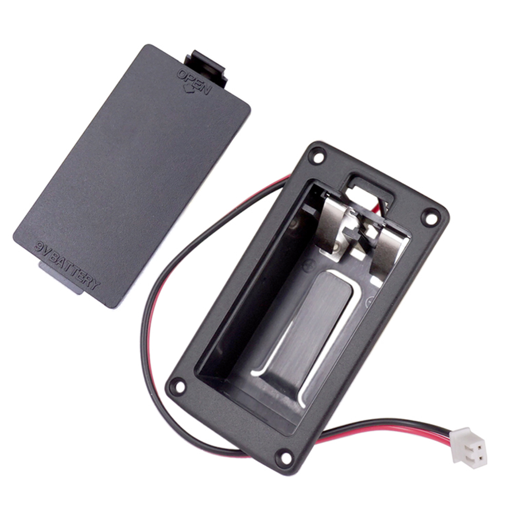 9V Guitar Pickup Battery Box Battery Holder Case Cover with Cable Contacts Parts Lightweight Portable Music Elements