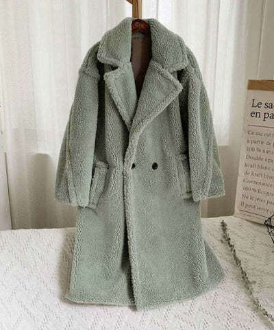 shanshi fur coat women autumn and winter loose one-piece faux jacket for women's mid to long length windbreaker with lamb fur