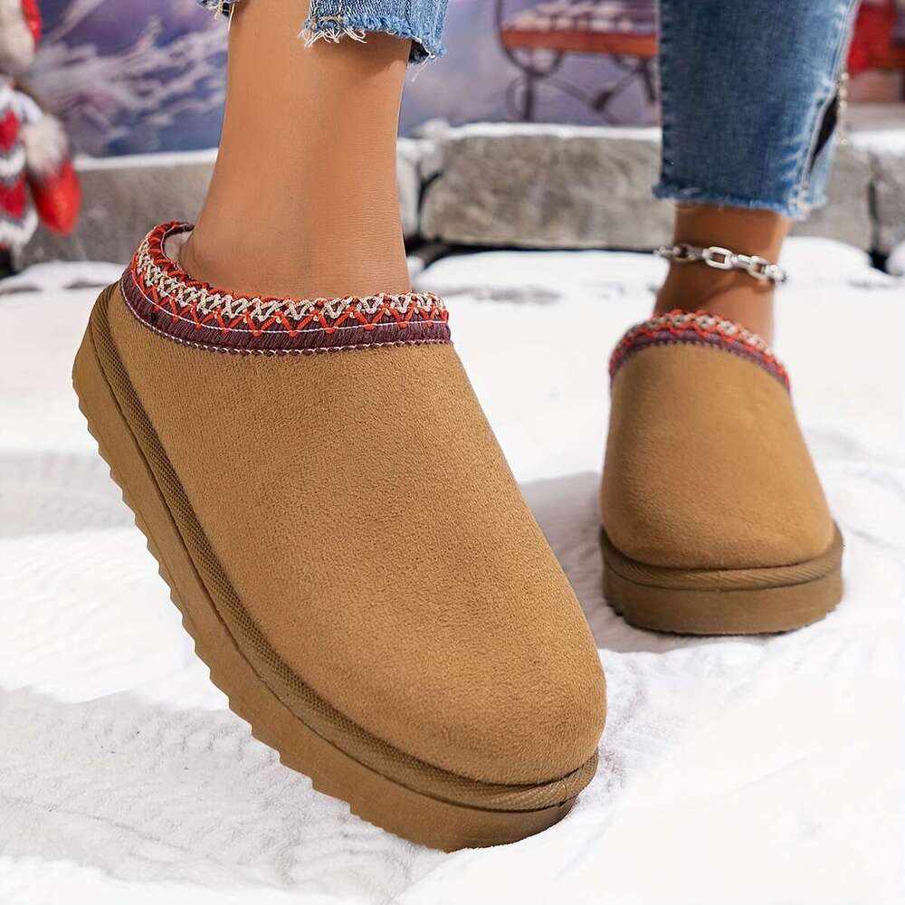 Warm and Comfortable Snow Boots Women: Soft, hot Plush, Non - slip Round Toes, Platform Soles. Great for Outdoor Activities During Cold Winter