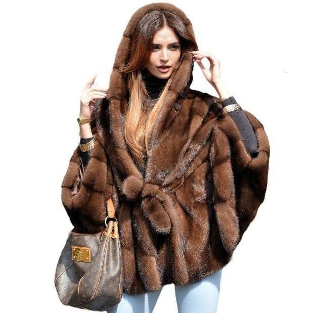 shanshi fur coat women Mink fur fashionable autumn and winter new item bat sleeve coat women's clothing