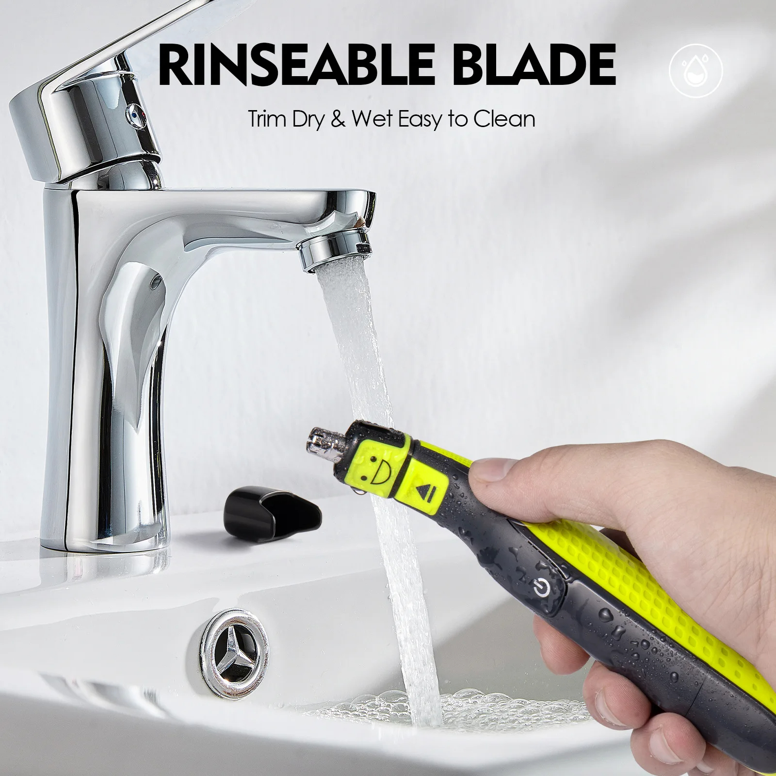 YUKU Nose Hair Trimmer Replacement Head for Philips OneBlade & One Blade Pro Shaver Rinsable Dual Edge Blade for Easy Clean