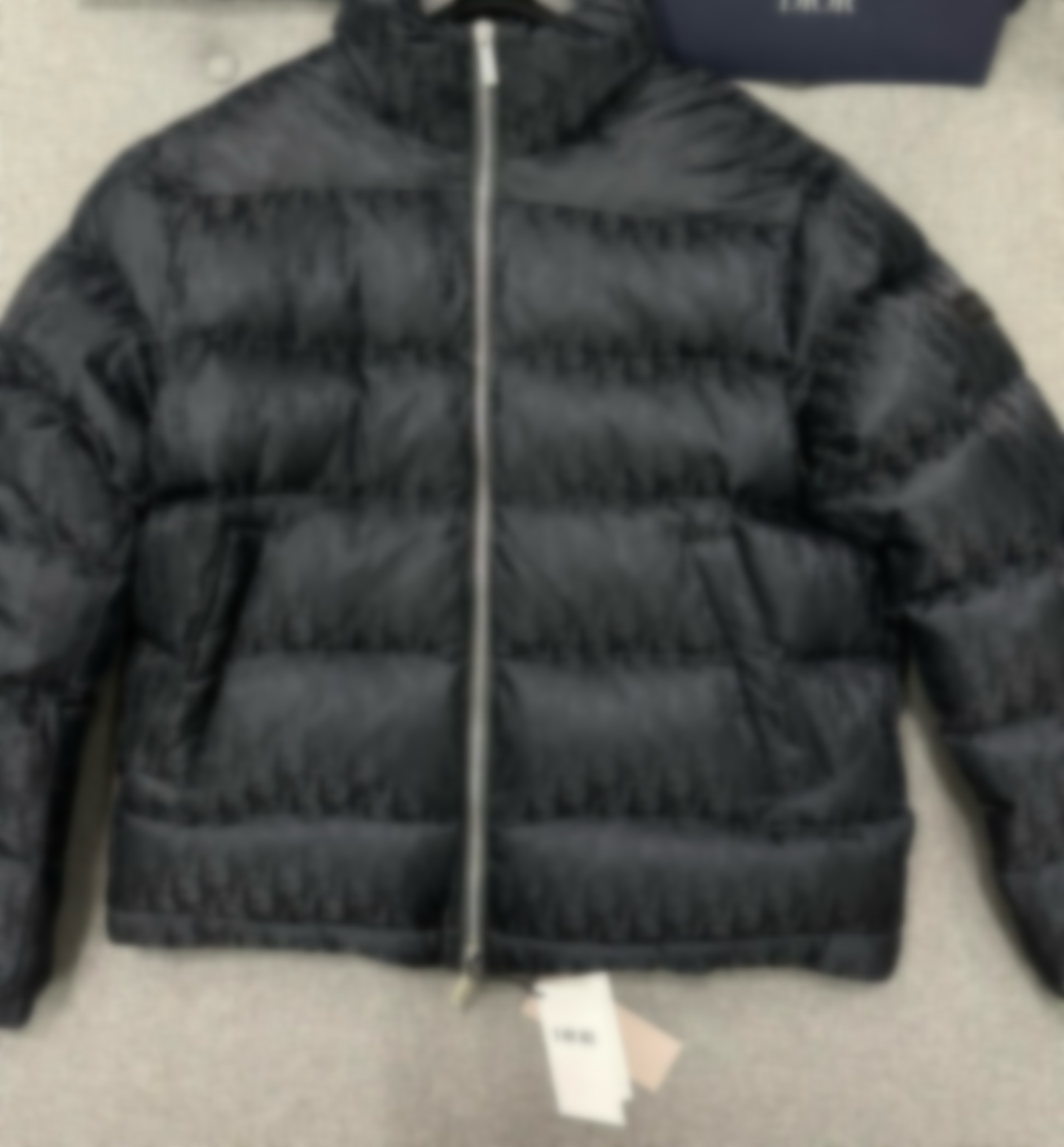 FALECTION MENS 24FW paris Oblique motif Down Jacket Black Technical Jacquard goose down filling polyamide coat