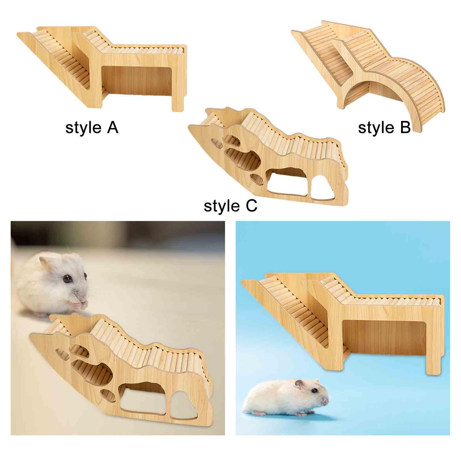 Washable Hamster Hideaway Wooden Hamster House with Climbing Ladder Small Pet Castle Home for Dwarf Mice Gerbils Small Pets