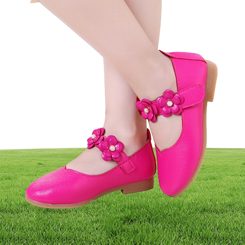 White Pink Kids Baby Toddler Flower Wedding Party Dress Princess Leather Shoes For Girls School Dance Shoes 116y