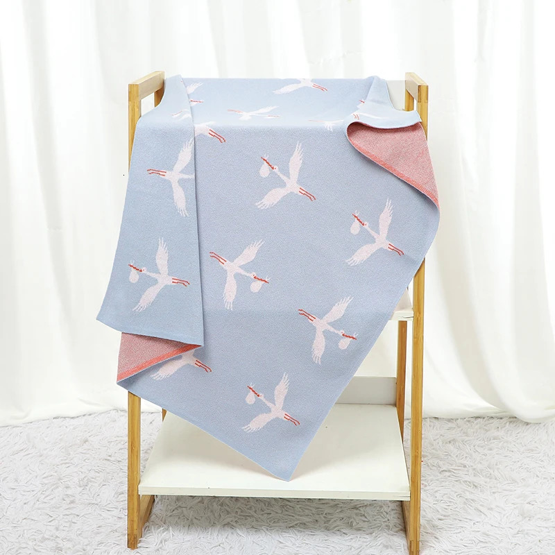 Cotton Baby Blankets Knit born Girl Boy Bedding Quilt 90*70CM Plaid Infant Stroller Swaddling Cute Wild Goose Soft Breathable 241112