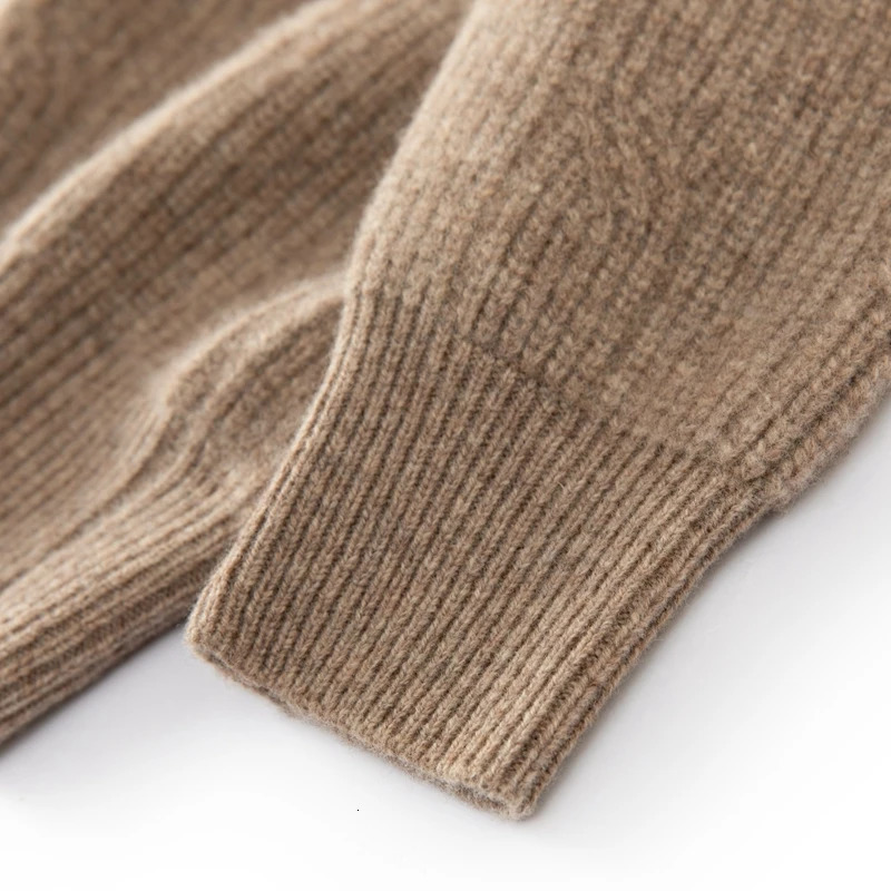 Mens Winter Round Neck Thick Package Knitted Fried Dough Twisted Jacquard Sweater 100% Wool Loose Knitted Hoodie 241113