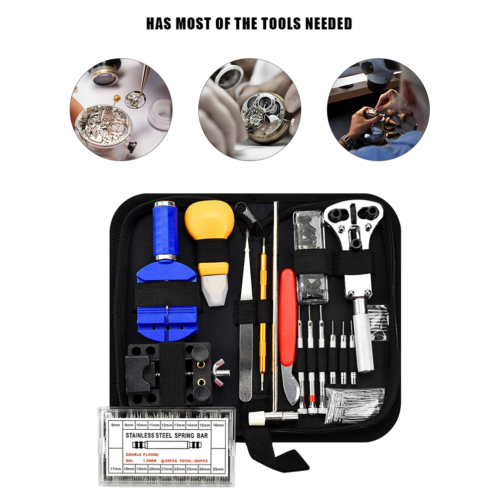 507pcs Watch Link Back Removal Tool Watch Repair Tool Kit Anti-Rust Portable Spring Bar Tool Set for Watch Disassembly Assembly