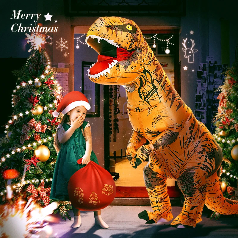 Adult T-Rex Dinosaur Inflatable Costumes Purim Halloween Christmas Mascot Anime Party Cosplay Costume Dress Fancy Suits 241113