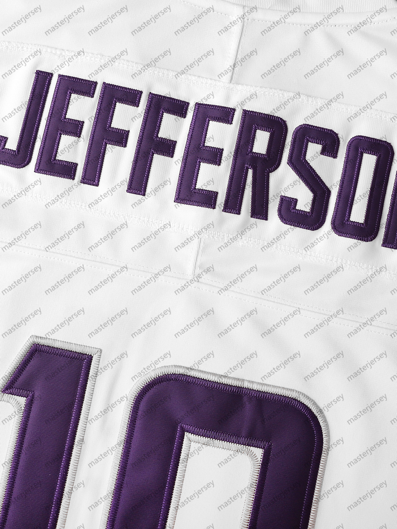 #18 JEFFERSON Comfy V-Neck Football Jerseys Men Mesh Embroidery For Training And Competition Breathable Moisture-Wicking Short Sleeve Top for Active J