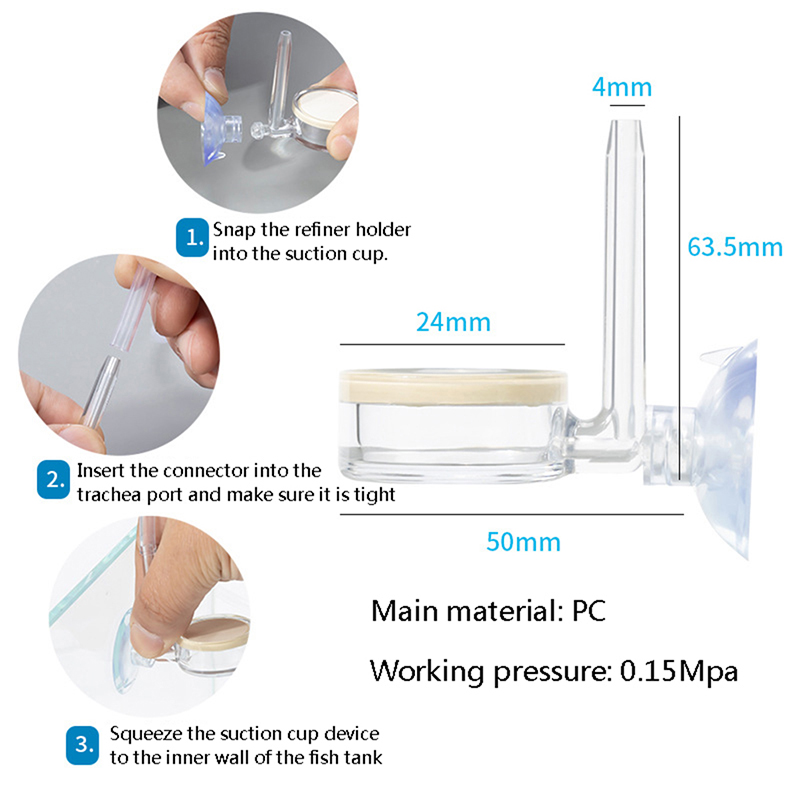 Aquarium CO2 atomizer transparent diffuser purifier integrated PC material special ceramic plate fish tank