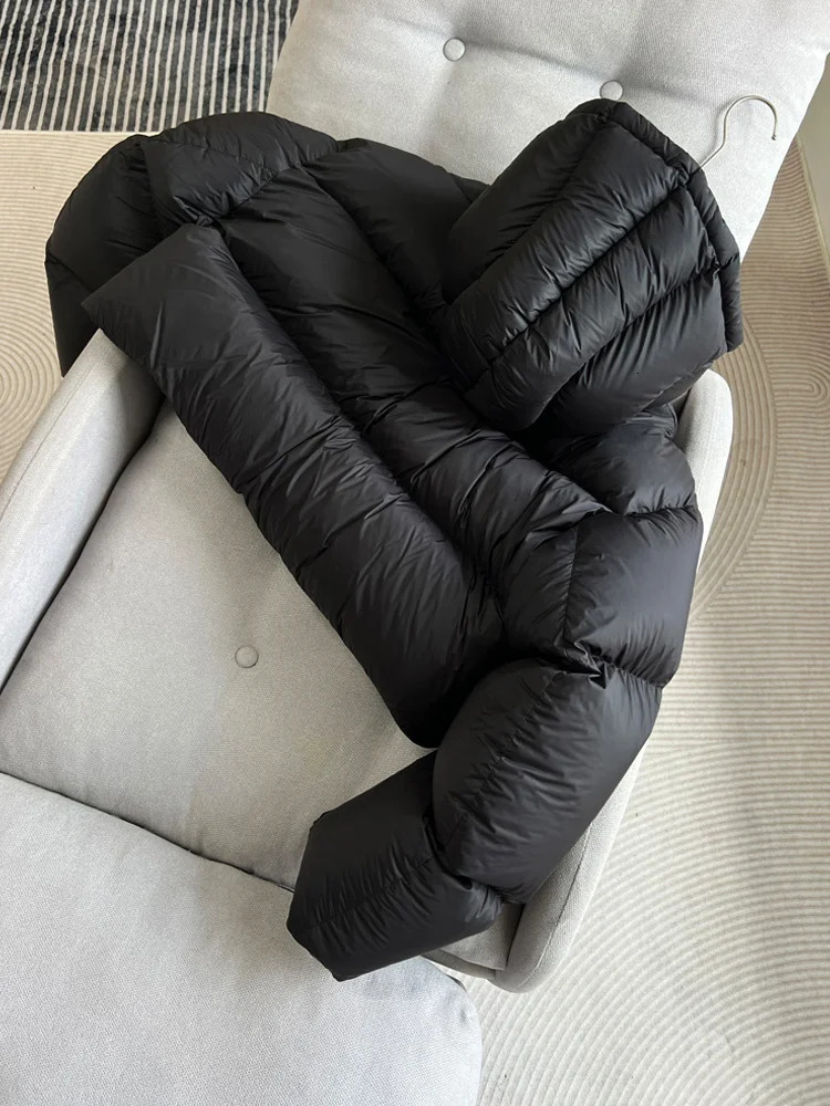 Janveny Womens Winter 90% White Duck Down Jacket Hoodie Short Feather Puff Parkas Casual Womens Thick Warm Fluffy Coat 241112