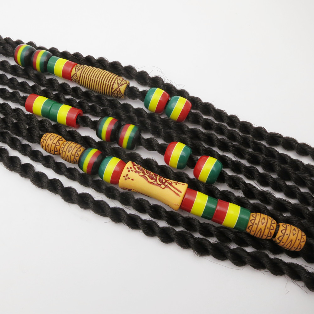 50Pcs Mix African Styles Braids Jamaican Rasta hair braid dread dreadlock Beads rings for men women kids hair accessorie
