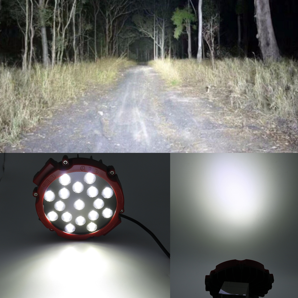Pods Light Offroad Round LED 7Inch 51w LED Off Road Driving Auxiliary Fog Lights 12V 24V for Trucks ATV SXS RZR UTV 4x4 Car Jeep smile