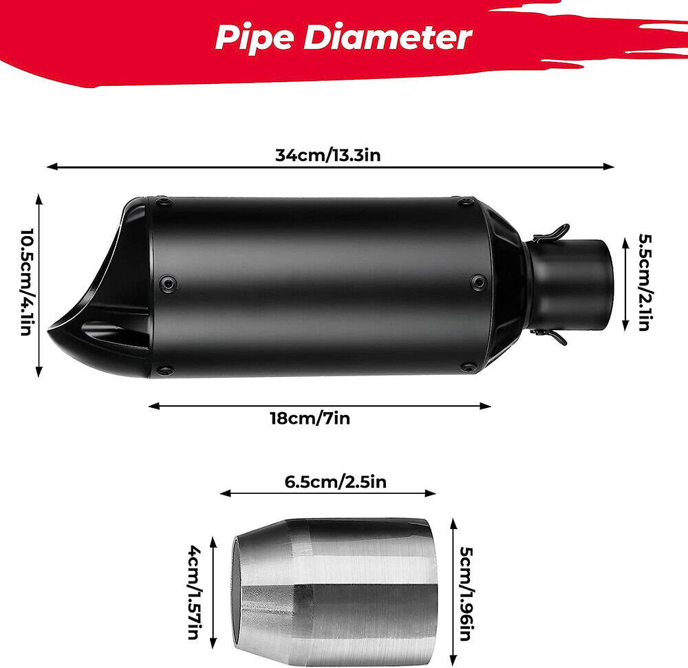 51mm Motorcycle Exhaust Muffler Motocross Escape Moto for FZ1N R6 R15 R3 ZX6R Z900 CBR1000 GSXR750
