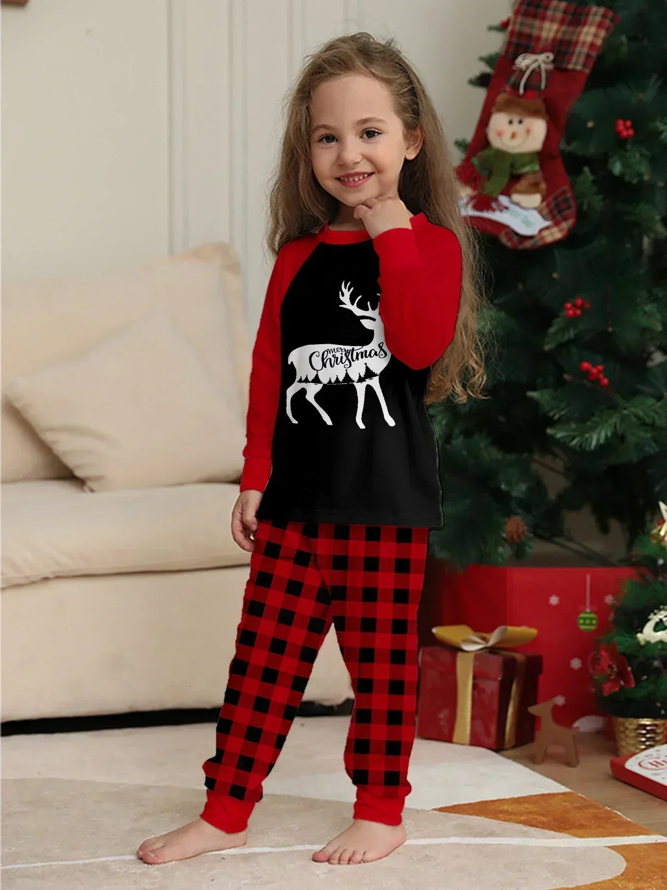 Merry Christmas Matching Pajamas Set Cartoon Print Women Men Boys Girls 2 Pieces Suit Baby Dog Romper Xmas Family Look 241112