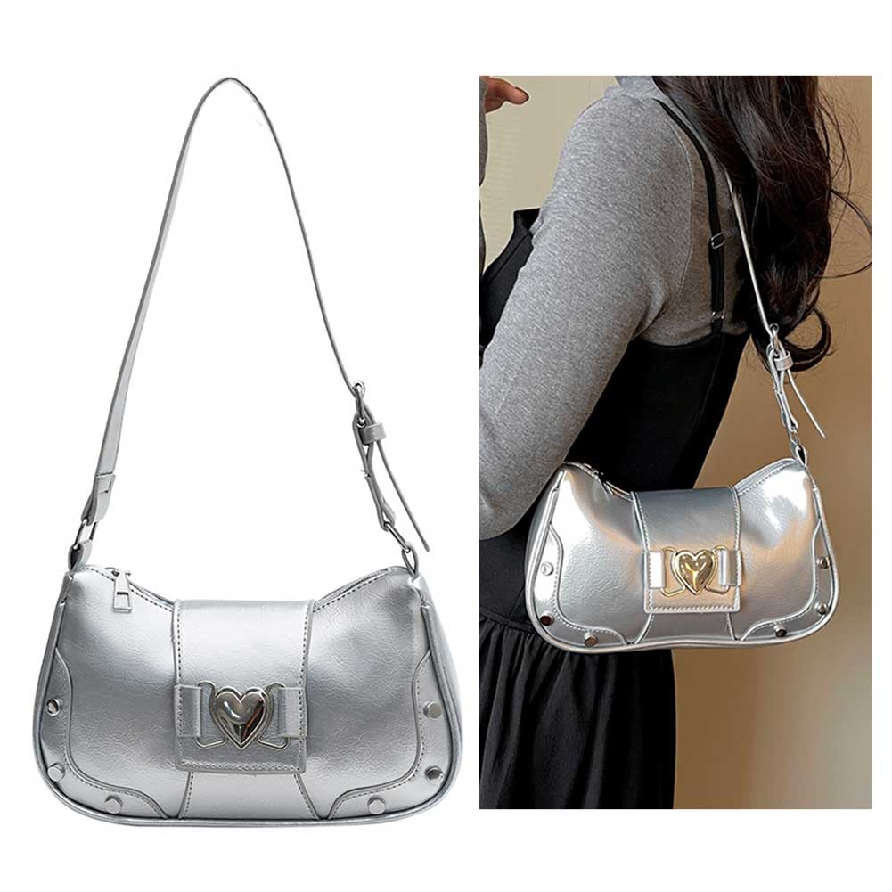 PU Leather Fashion Sling Bag Large Capacity Women Stylish Satchel Bags Adjustable Strap Y2K Solid Color Travel Bags