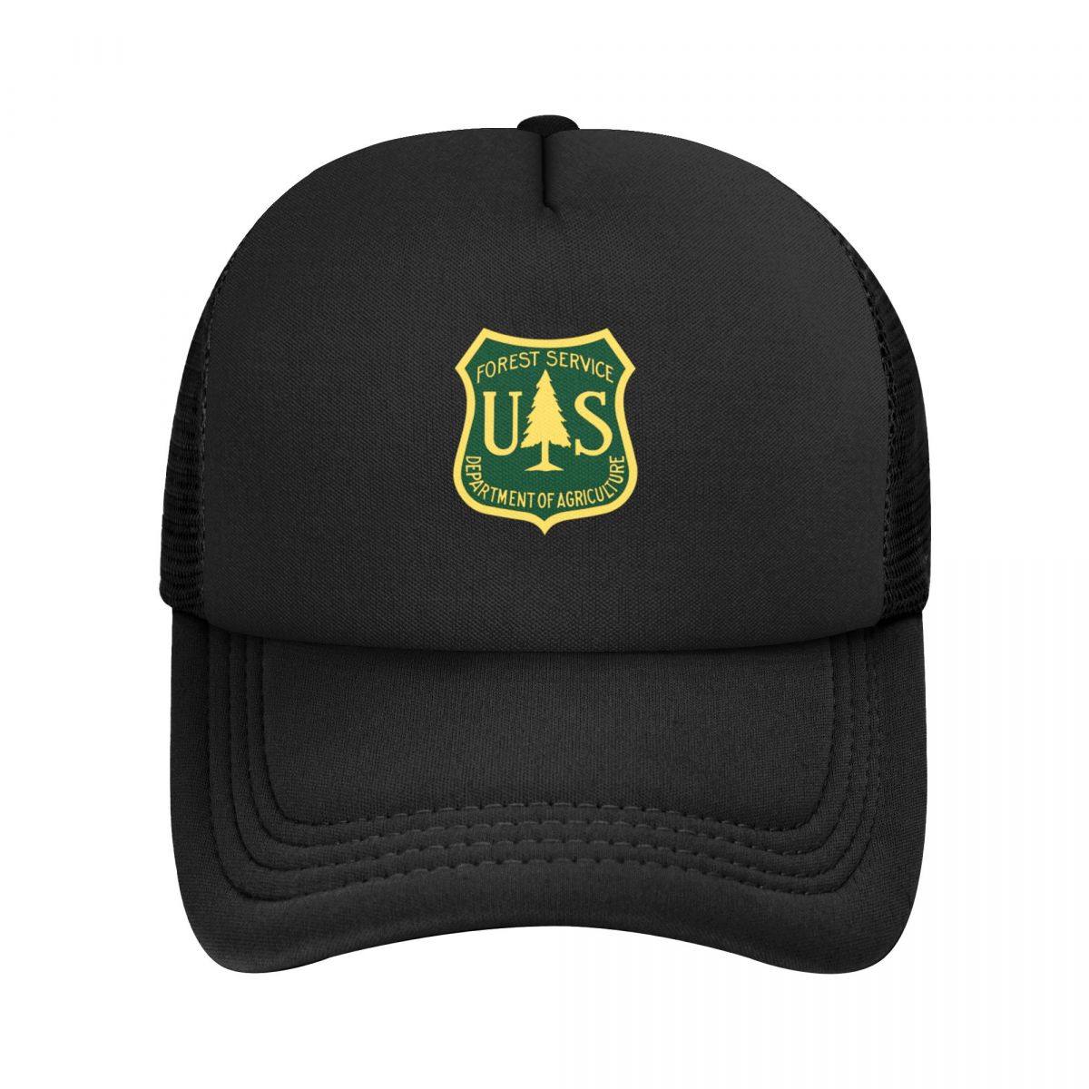Forest U.S. Service (Gold And Green Shield) Baseball Cap Hiking Hat Hip Hop Streetwear Women Hats ddmysmile Men's Smile U.S. (Gold Shield)