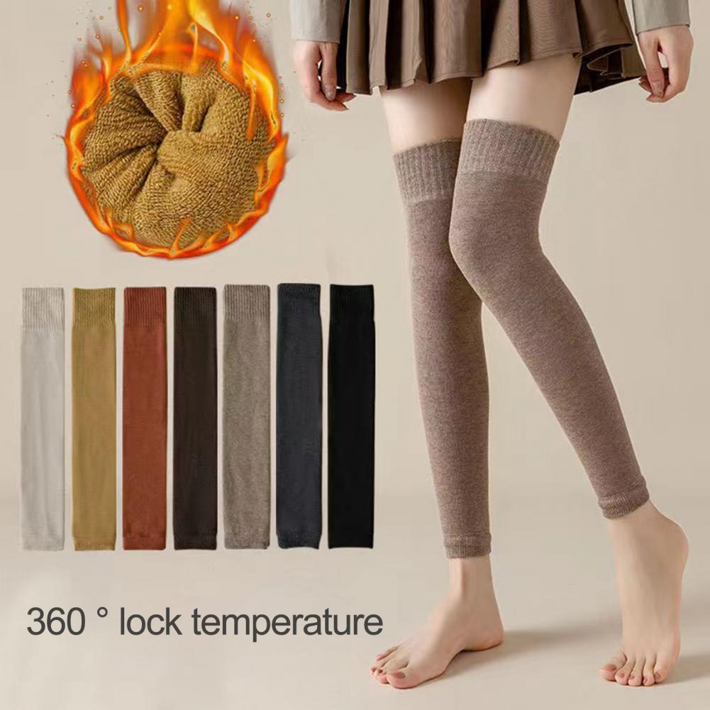 Color Socks Fall Solid Leg Winter Leg Warmers Women's Knitted Leg Warmers Cozy Fleece Lined Winter Boot Socks for Girls Thick smile