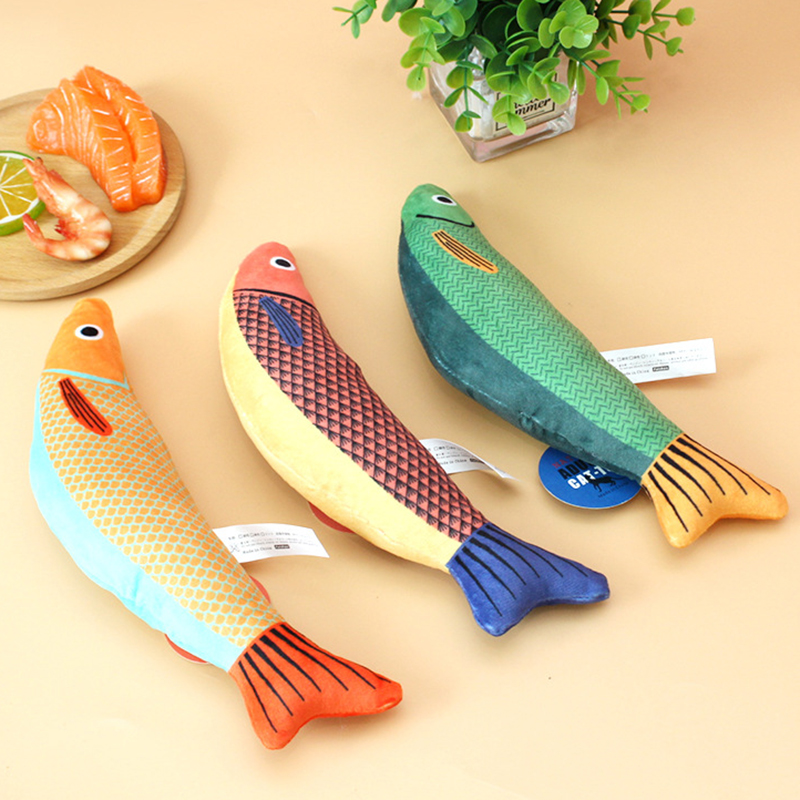 Squeaky Sea Fish Shape Sphynx Cat Toy Caip Plush Stuffed Pet Toys for Cats Gotas Kitten Kedi Funny mascotas Play Accessories