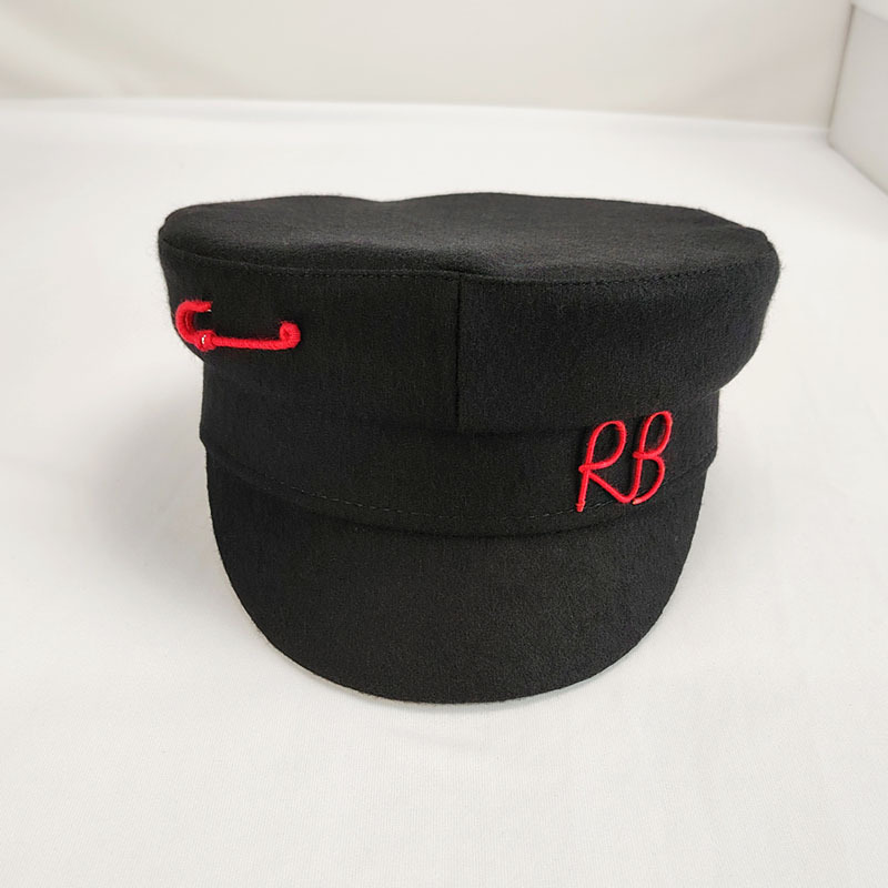 Luxury Baker Boy Cap Letter Woolen Newsboy Caps for Women Flat Top Militray Navy Hat Winter Hats Boinas Para Mujer