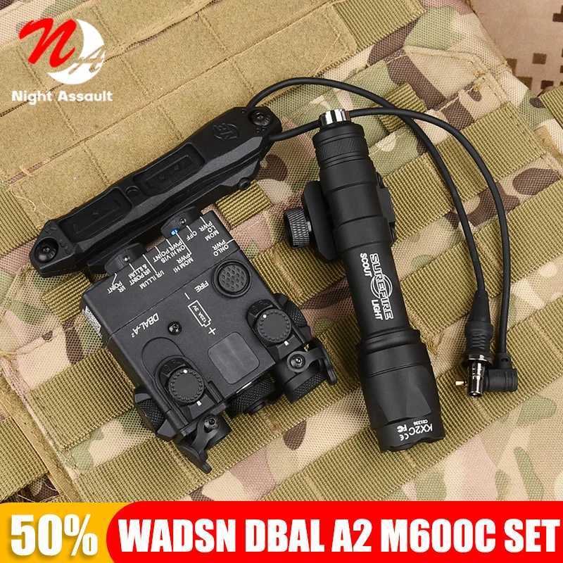 WADSN Tactical DBAL-A2 Red Green Laser Point Indicator DBAL M300 A M600 C Powerful Flash Gun Hunting Weapon DBAL A2 W241112