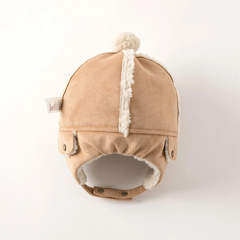 Dave Bella Baby Ear Protection Beanies Infant Plush Earflaps Cap Winter Warm Hat Kids Girl Boy Soild Bonnet DB4223578 241112
