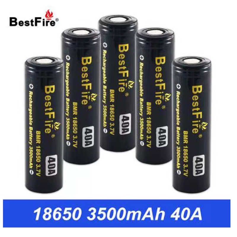 Original BestFire BMR IMR 18650 Battery 2600mAh 60A 2700mAH 50A 3100mAh 3500mAh 40A Capacity Drain Rechargeable Lithium Batteries Black Box Packaging 