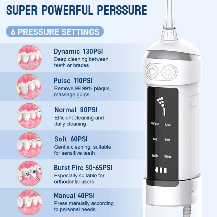 shanshi Portable Water sser Pick Oral Irriga System Ultrasonic Electric Tooth Cleaner Dental Irrigator