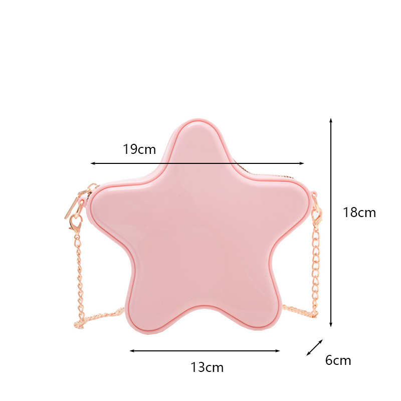 Cute Candy Star Shape Shoulder Bag, Fashion Girls Summer Chain Crossbody Bag, Funny PVC MINI Clutch Bag