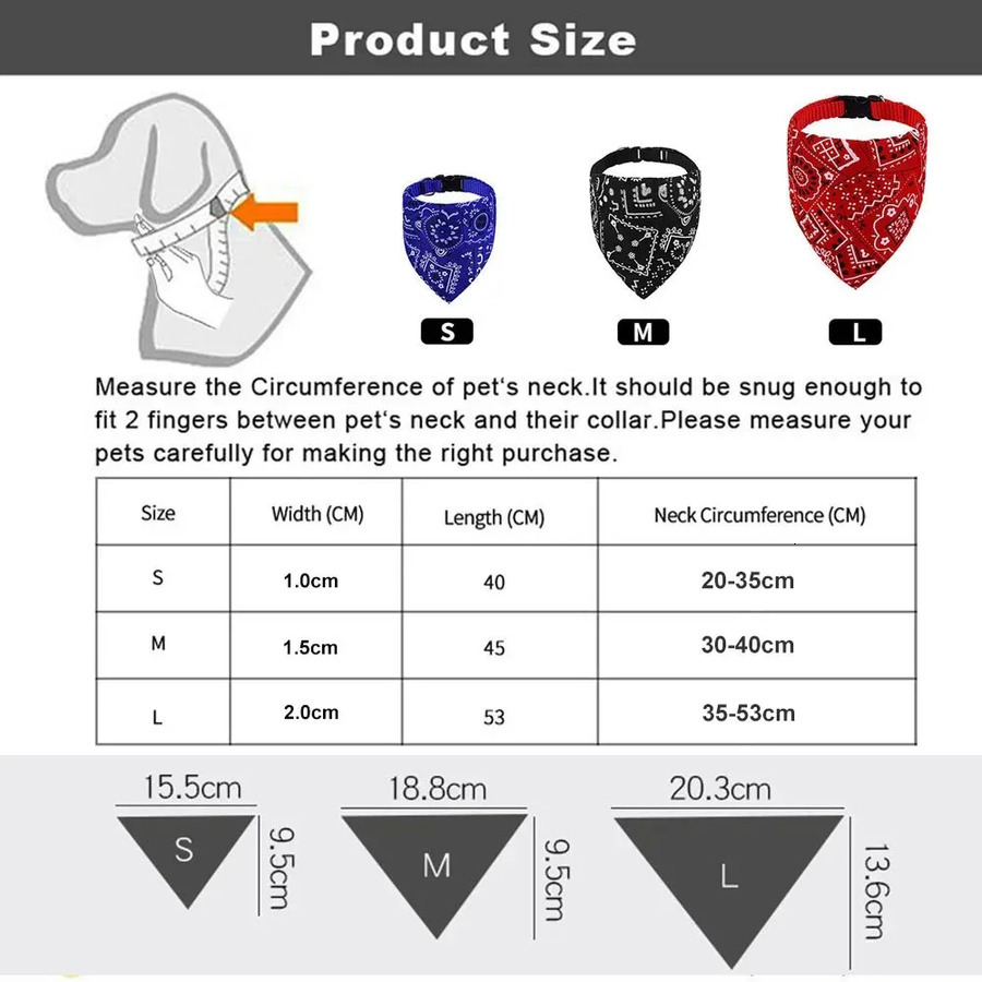 Bandana Scarf Adjustable Dog Bandanas Collar Puppy Cat Neckerchief Pet Accessories for Small Medium Large Dogs d75