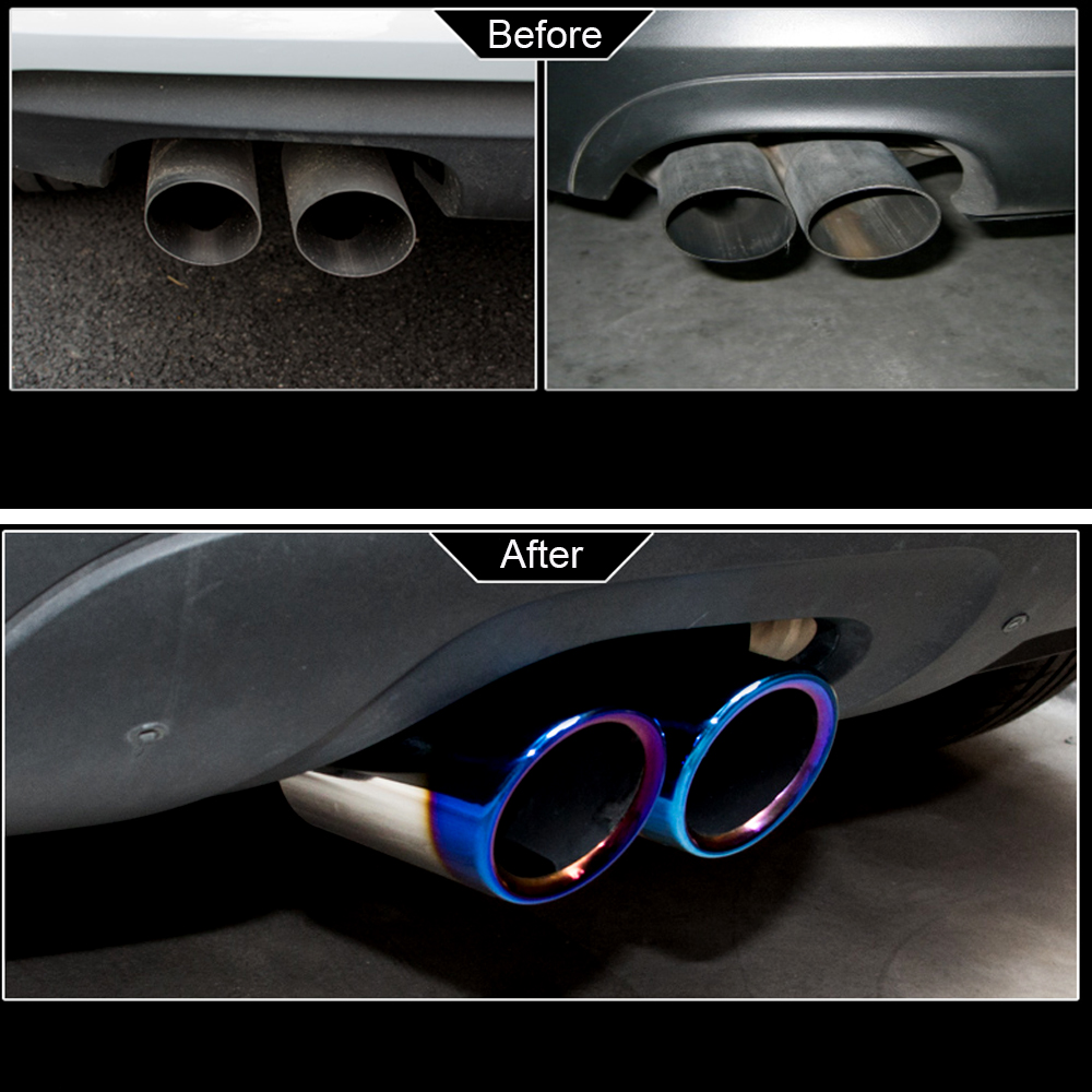 Car Exhaust Tip Muffler Pipe Cover 2pcs For Audi A4 B8 A3 A1 Q5 For VW Tiguan Volkswagen Passat B7 CC Auto Accessories