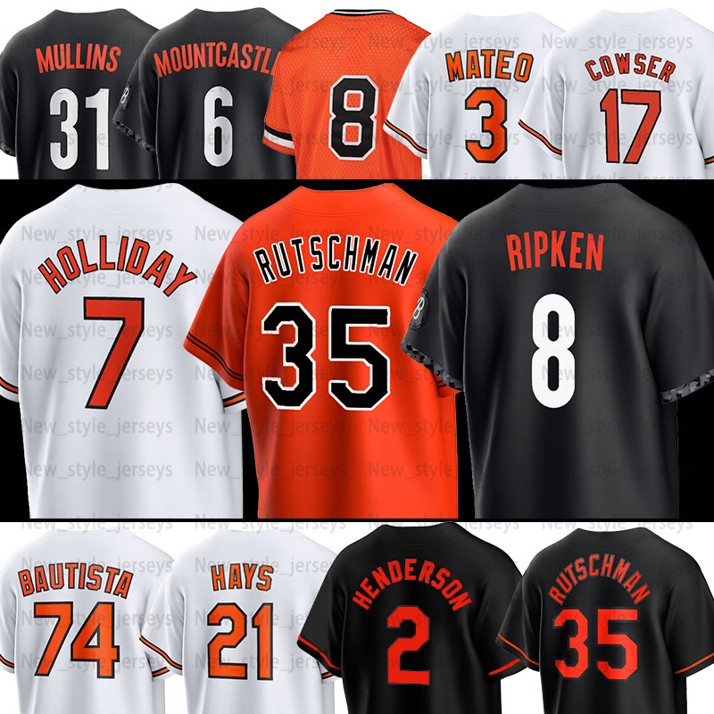 7 Jackson Holliday Baltimores Baseball Oriole Jerseys Cal Ripken Jr 35 Adley Rutschman Gunnar Henderson Yennier Cano Felix Bautista Cedric Mullins Ryan McKenna