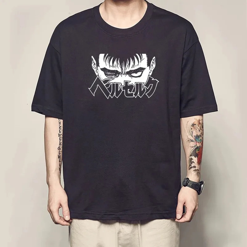 Berserk T Shirts Guts Funny T Shirt Men Cool Manga Graphic T-Shirt Japanese Anime Women Cotton Harajuku Hip Hop Tees Y2k Tops 240409