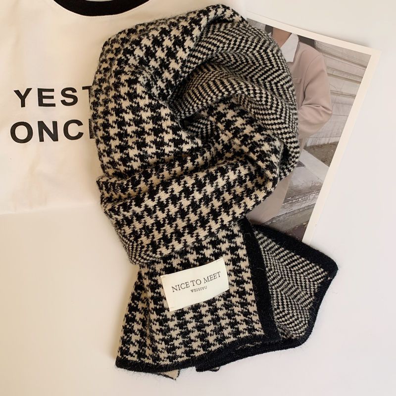 Brand Scarf Winter New Outdoor Warmth Double sided Student Cute Scarf Thickened Knitted High Quality Scarf Couple Gift