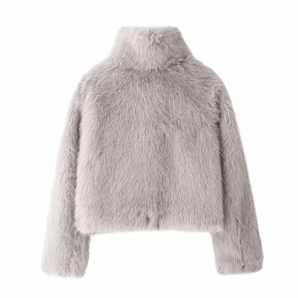 shanshi fur coat women Women's winter warm standing collar faux fur coat