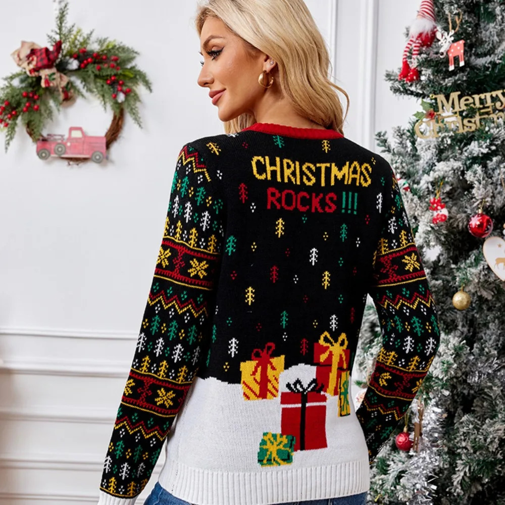 Ugly Christmas Party Classic Knitted Ugly Christmas Sweater for Men and Women - Fun reindeer sweater 241113
