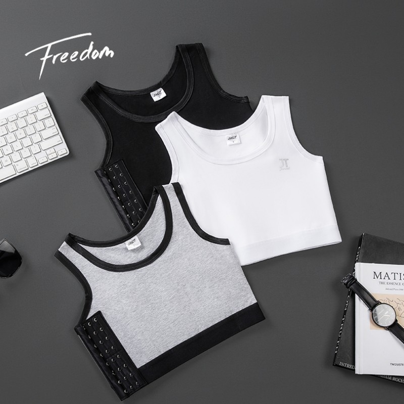 Bandage Chest Binder Adjustable Side Buckle Breast Buckle 3 Row Hooks Flat Trans Binder Tomboy Corset FTM Cosplay Sports Bra