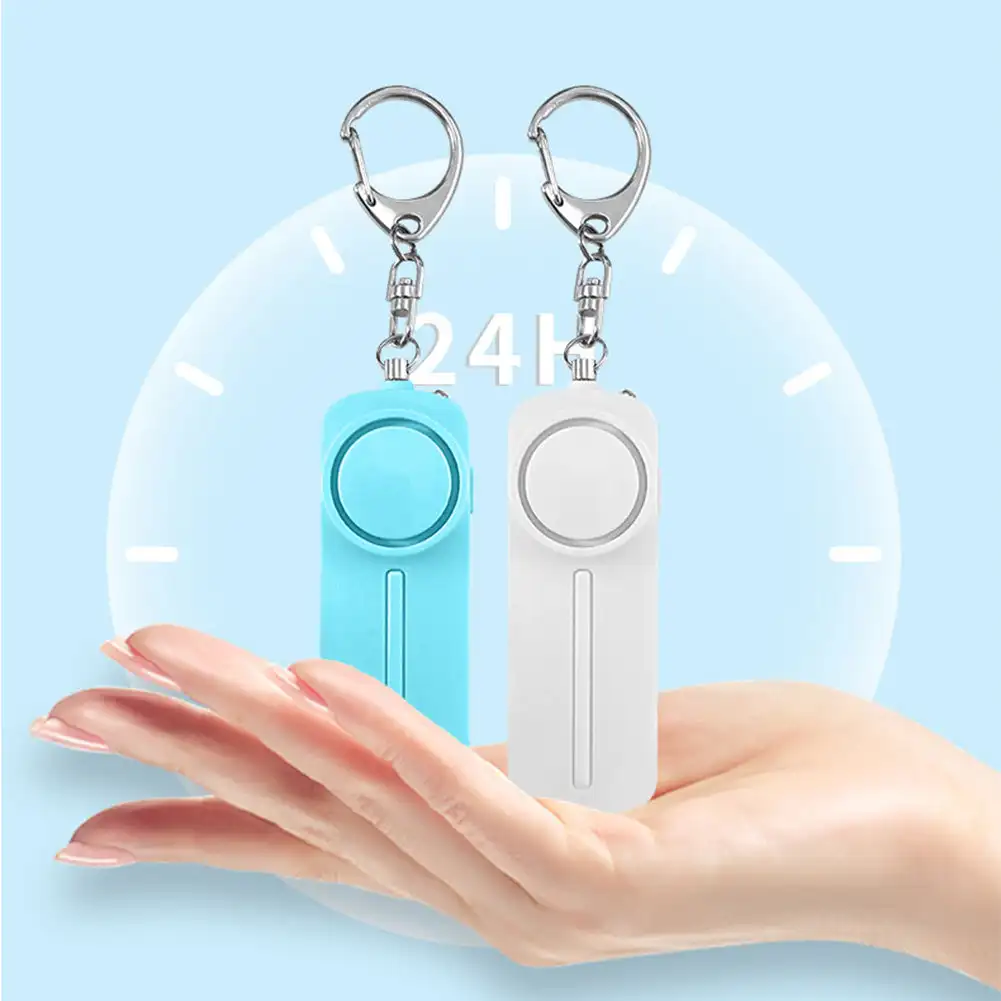 Defense Flashlight LED Self USB Rechargeable Keychain Light with Safety Alarm Protective Supplies Women Outdoor Emergency Tool smile