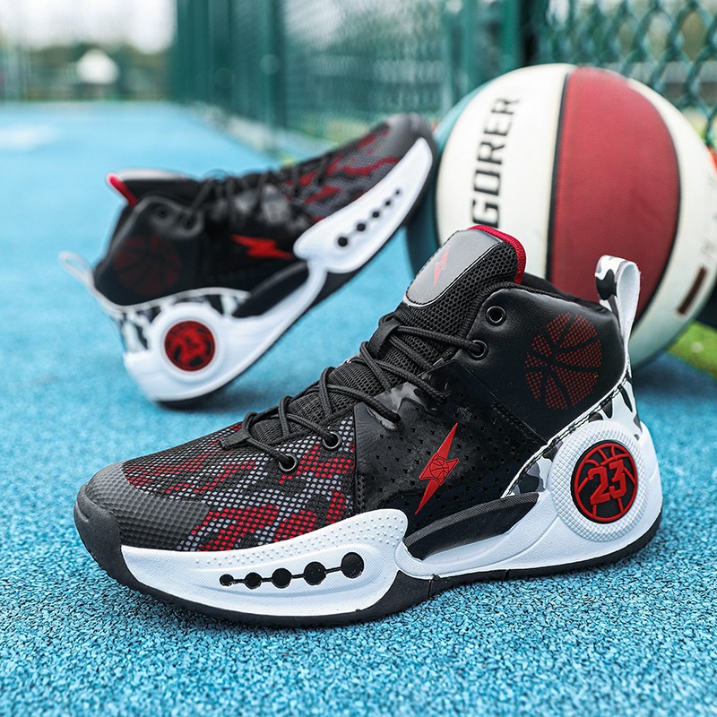 Autumn new leather breathable basketball shoes training shoes wearable sneakers Free shipping