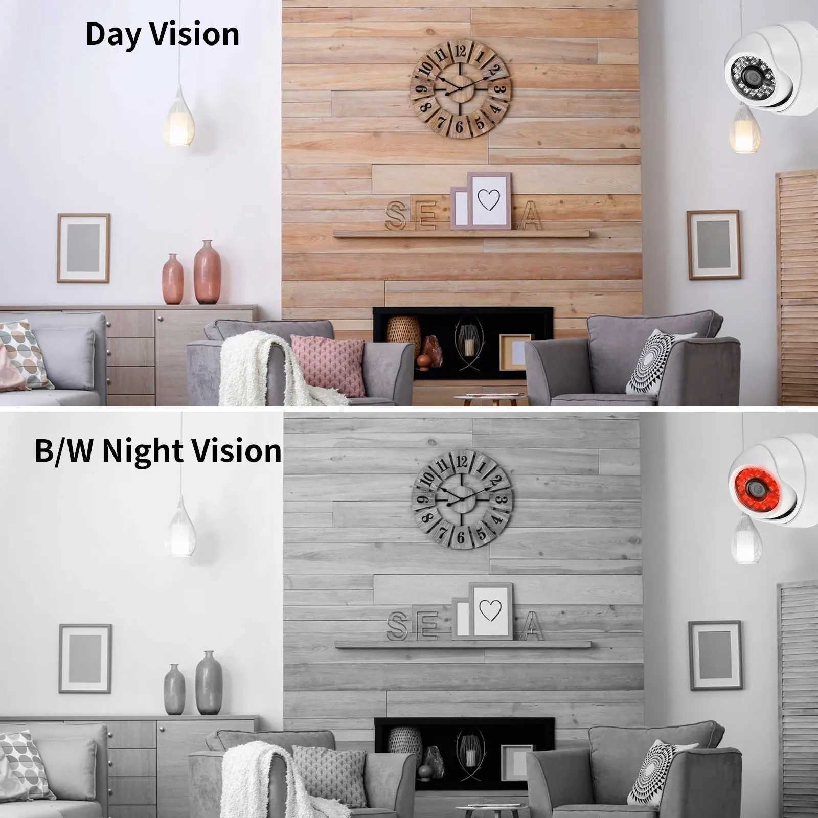 IP Cameras AZISHN AHD Security Camera 5MP 1080P 720P Indoor IR CUT Filter 24LEDS Night Vision CCTV H.265+ Video Surveillance 240413