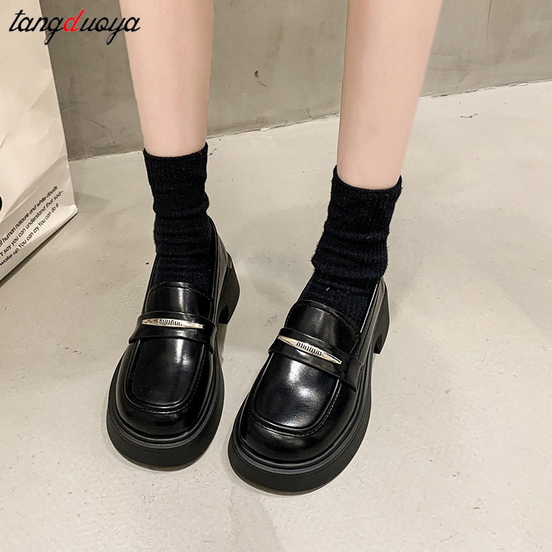 Mary Janes Shoes Women Platform Heels Lolita Shoes Women's College JK Uniform shoes Women's Classics Round Toe Single Shoes
