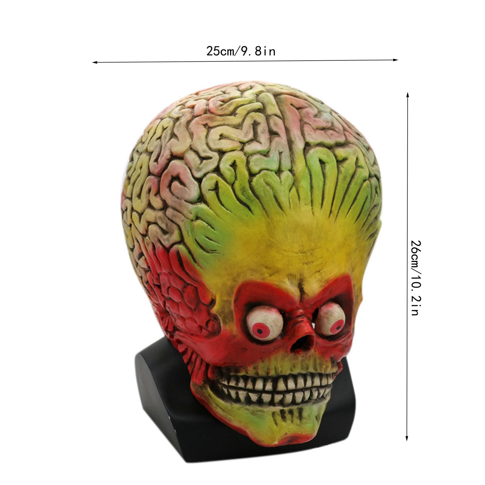 Halloween Mask Attacks Martian Soldie Halloween Mask Full Head Latex Scary Alien Brain Party Mask Ufo Mars Cosplay Costume Props